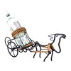 Wine Holder 16.54" – Moose-Drawn Sleigh Ride – Handcrafted Metal and Rattan By Old Modern Handicrafts - 3 of 4