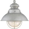 John Timberland Rustic Industrial Farmhouse Outdoor Barn Light Fixture Galvanized LED 8 1/2" Seedy Glass Dome Shade for Exterior Barn Deck House Porch - 3 of 4