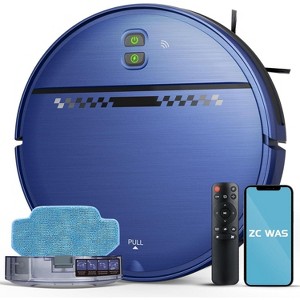 Teendow Robot Vacuum with Mop, Robotic Vacuum Cleaner with APP/Remote, Self-Charge, for Hardfloor, Carpet,Pet Hair, Blue - 1 of 4
