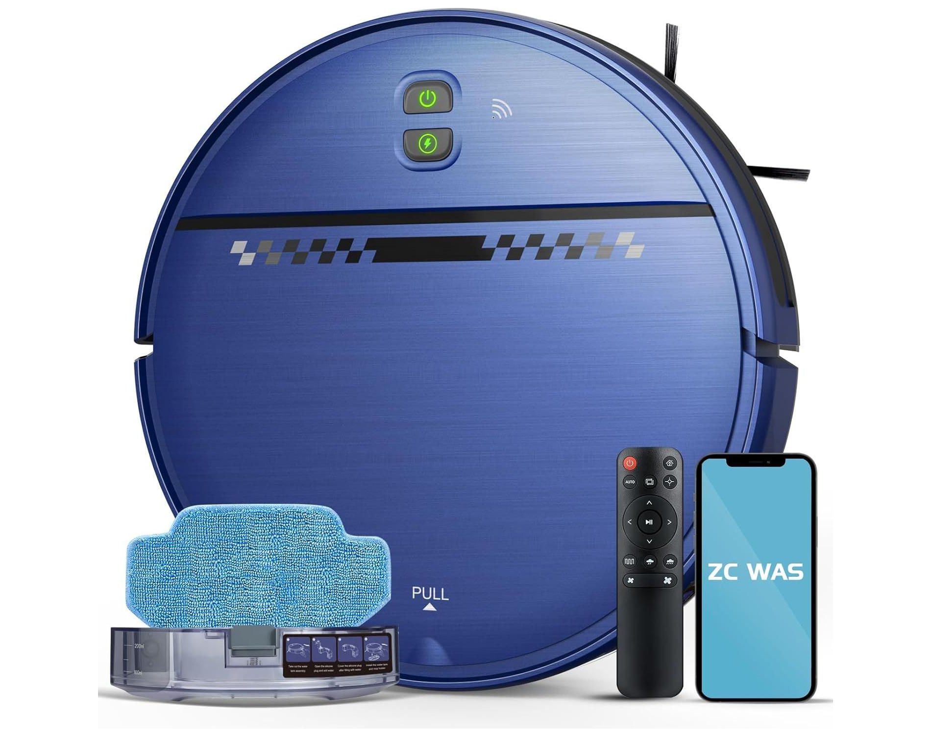 Teendow BR151 Robot Vacuum and Mop Combo, Robotic Vacuum with APP/Remote, Self-Charging Ideal for Pet Hair