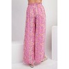 Slickblue Women's Floral Gauze Palazzo Pant, Smocked Waist with Tie, Wide Leg Fit, Pink, Size S-L - 4 of 4