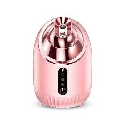 Nano Ionic Facial Steamer for Facial Deep Cleaning - Hot & Cool Mist Modes, 240ML Water Tank - Home SPA Machine for Women & Men - Rose Gold