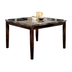 Danville Counter Height Table Marble Black/Walnut Brown - Acme