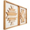 Set of 2 Wood Geometric Handmade Southwestern Beaded Wall Decors Brown - Olivia & May - 2 of 4