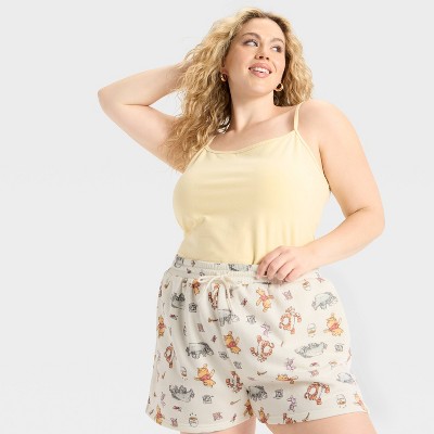 Women's Winnie the Pooh Graphic Shorts - Cream