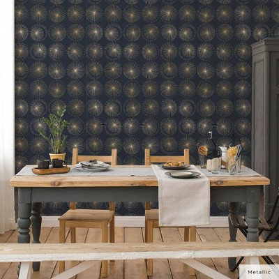 Midnight Starburst Geometric Self-Adhesive Removable Wallpaper