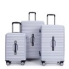 3 Piece Luggage Sets with TSA Lock, Lightweight Suitcase with 2 Hooks and 360 Degree Double Spinner Wheels for Men Women Silver (21in/25in/29in) - 3 of 4