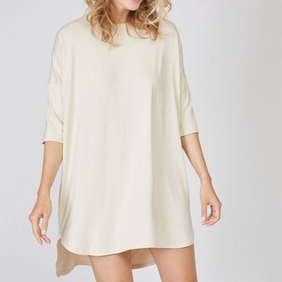 Pure Fiber Women's Rayon Bamboo 3/4 Sleeve Nightshirt