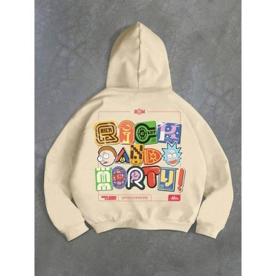 TIME HOLLOW Cartoon Character Casual Letter Print Crewneck Sweatshirt - Fun And Stylish