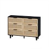6-Drawers Rattan Storage Cabinet Rattan Drawer,for Bedroom,Living Room - 3 of 4