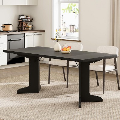 71" Modern Dining Table - Seats 6-8 with Unique Wooden Legs for Kitchen & Dining Room