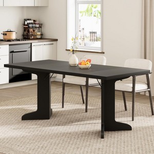 71" Modern Dining Table - Seats 6-8 with Unique Wooden Legs for Kitchen & Dining Room - 1 of 4