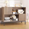 Entryway Table with Storage, Farmhouse Sideboard Buffet Cabinet with Storage Shelves and Metal Legs, Wood Sofa Table Accent Cabinet - 2 of 4