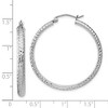Black Bow Jewelry 3.5mm, Diamond Cut 14k White Gold Round Hoop Earrings, 34mm - 4 of 4