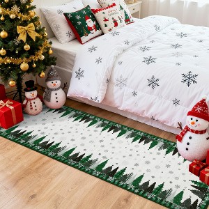 Christmas Area Rugs Washable Xmas Decorative Floor Mats - 1 of 4
