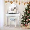 Tangkula Vanity Table Set w/ Lighted Makeup Dresser Mirror & Drawers White - 2 of 4