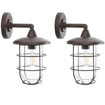 Liese Outdoor Wall Sconce Lights (Set of 2) - Oil Rubbed Bronze - Safavieh.