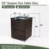 Kumasinova 22"/24" Propane Gas Fire Pit Table for Patio and BBQ Parties,50000 BTU Square Firepit Side Table with Glass Wind Shield - 3 of 4