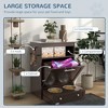 Resenkos Pet Feeder Station Storage Cabinet, Dog Food Storage Container with Dog Raised Bowls, Watering Supplies, Gray Coffee - 2 of 4