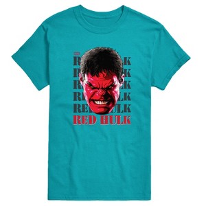 Men's - Marvel - Big Red Hulk Face Short Sleeve Graphic T-Shirt - 1 of 3