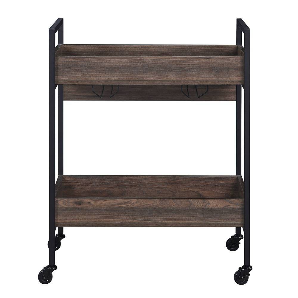 Acme Furniture Jerrick Bar Serving Cart Walnut/Black Finish