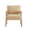 Okak Modern Natural Style Upholstered Armchair with Solid Wood Frame,Reading Leisure Chair for Living Rooms,Relaxation Areas - 4 of 4