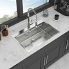 33in Drop in Kitchen Sink - 33*22 inch Kitchen Sink Drop-in Topmount Single Bowl 16 Gauge Stainless Steel Ledge Workstation Kitchen Sinks - 3 of 4