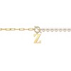 Elegant 14K Gold Plated Initial Pearl Link Chain Necklace: A Personalized and Timeless Treasure for Every Occasion. - 2 of 3