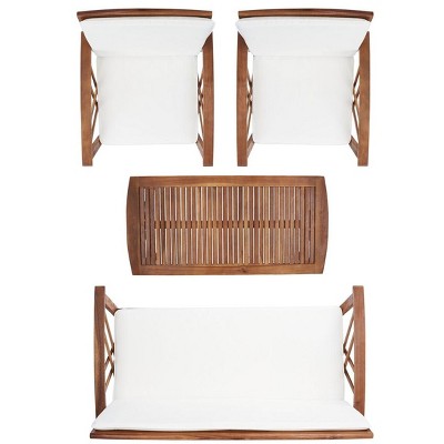 Fontana Brown Acacia 4-Piece Outdoor Conversation Set