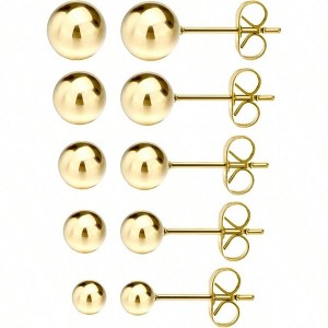 Steel Ball Earrings for Women Fashionable and Lightweight, Low Allergy - 1 of 4