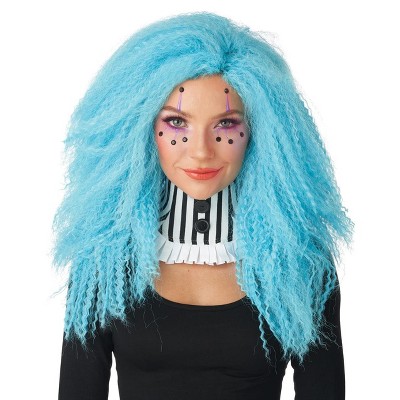 California Costumes Crimped N Kooky Adult Wig blue Target