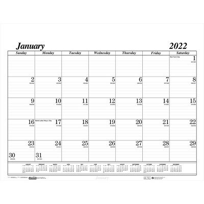 House of Doolittle 2022 17" x 22" Desk Pad Refill Calendar Economy White 126-22