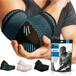 PowerLix 2-Pack Elbow Brace Compression Support Sleeve for Tendonitis, Elbow Treatment, & Workouts - 1 of 4