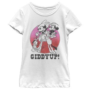 Girl's Disney Mickey and Minnie Giddyup! T-Shirt - 1 of 4