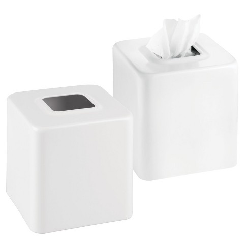 Mdesign Gia Modern Metal Tissue Box Cover Holder For Bathroom, 2 Pack ...