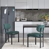 QingMoon Modern Dining Chairs Set of 2, Linen Fabric Kitchen Chairs, with Black Metal Legs Curved, for Dining Room/Kitchen/Living Room - 2 of 4