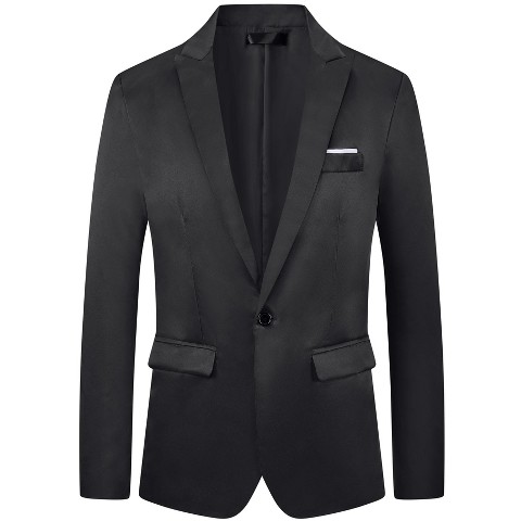 Мужские куртки INSPIRE CHIC Men's Single-Breasted Peak Lapel Business Wedding Suit Jackets Navy Blue Large