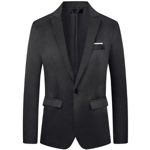 INSPIRE CHIC Men's Single-Breasted Peak Lapel Business Wedding Suit Jackets - 1 of 4