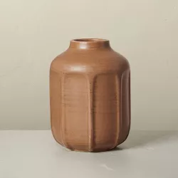 Faceted Ceramic Vase Brown - Hearth & Hand™ with Magnolia
