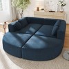 114.9"W Modular Sectional Sofa with Curved Design, Free-Combined Boucle Fabric Sofa Bed - ModernLuxe - 2 of 4