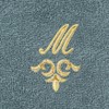 Linum Home Textiles 100% Turkish Cotton MONICA Gold Thread 2PC Embellished Washcloth Set - 3 of 3