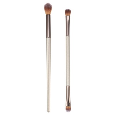 Unique Bargains Makeup Brushes and Sets Champagne 2 Pcs