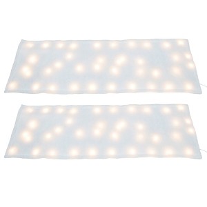 ProductWorks 2 Pack 48" x 15" Pre-Lit Snow Cover Blanket Christmas Village Display, 8 Function Indoor Holiday Decoration, 40 LED Lights, White - 1 of 4