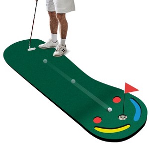 Costway 9.8FT X 3FT Par 3 Holes Golf Putting Green Mat Set for Indoor & Outdoor Practice - 1 of 4