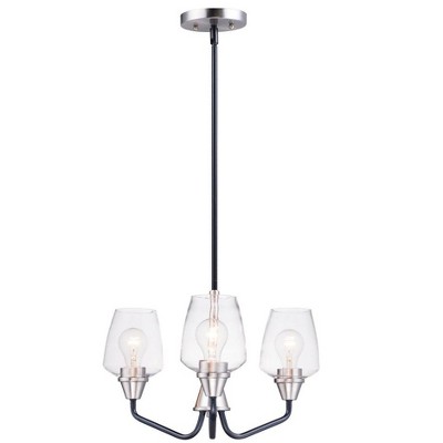 Maxim Lighting Goblet 3 - Light Chandelier in  Black/Satin Nickel