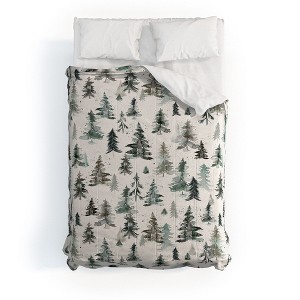 Ninola Design Winter Snow Trees Forest Neutral Comforter + Pillow Sham(s) - Deny Designs - 1 of 3