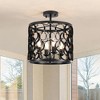 PAKOKULA 13.4 in. 4-Light Industrial Black Cage Semi-Flush Mount Ceiling Light with Circle Design - 2 of 4