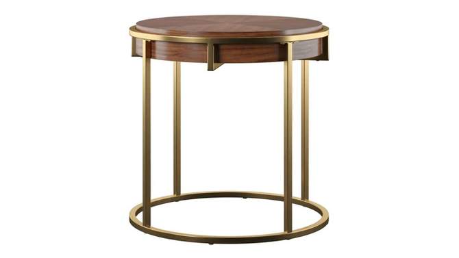 Ervyn Natural Finish End Table with Metal Base Gold - Inspire Q, 2 of 8, play video
