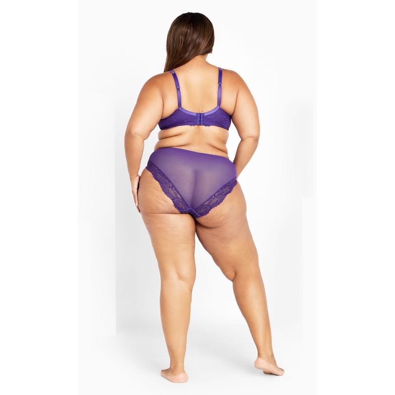 Women's Plus Size Mounia Push Up Print Bra - purple spot | CITY CHIC, 3 of 6