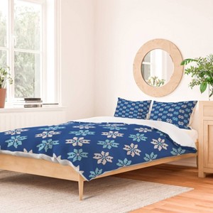 Deny Designs Full/Queen Showmemars Contrasting Blues Duvet Cover and Pillow Sham Blue - 1 of 4
